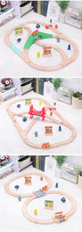 NEW Wooden Train Track Set Wood Railway Tracks Spiral Train Tracks Compatible With Wooden Train Toys For Kids Gifts