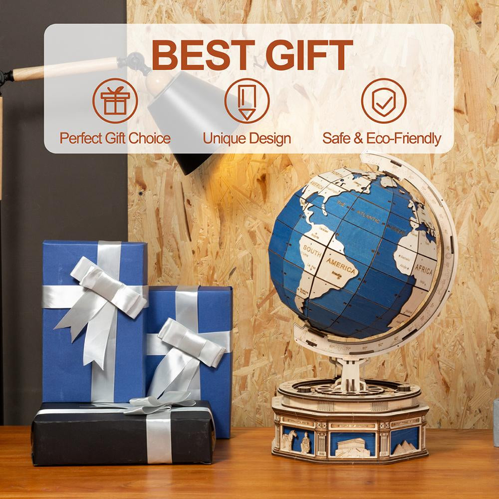 3D Globe Wooden Puzzle - vistoys 