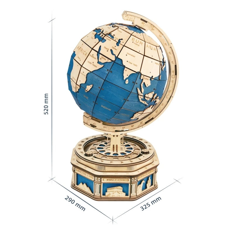 3D Globe Wooden Puzzle - vistoys 